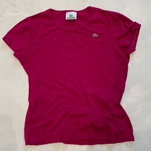 Lacoste t-shirt woman, dark pink